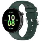 For Honor Watch Fit / Fit Elegant Silver Buckle Solid Color Silicone Watch Band(Dark Green) - 1