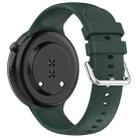 For Honor Watch Fit / Fit Elegant Silver Buckle Solid Color Silicone Watch Band(Dark Green) - 2