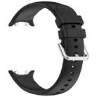 For Honor Watch Fit / Fit Elegant Silver Buckle Solid Color Silicone Watch Band(Black) - 3