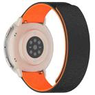 For Amazfit Active 2 / Active 2 Square Cloud Wood Grain Silicone Soft Magnetic Watch Band(Black Orange) - 2