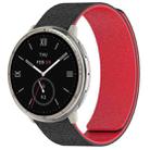 For Amazfit Active 2 / Active 2 Square Cloud Wood Grain Silicone Soft Magnetic Watch Band(Black Red) - 1