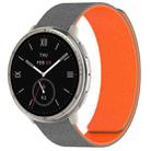 For Amazfit Active 2 / Active 2 Square Cloud Wood Grain Silicone Soft Magnetic Watch Band(Gray Orange) - 1