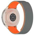 For Amazfit Active 2 / Active 2 Square Cloud Wood Grain Silicone Soft Magnetic Watch Band(Gray Orange) - 2