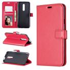 Crazy Horse Texture Horizontal Flip Leather Case for OnePlus 7 Pro, with Holder & Card Slots & Wallet & Photo Frame(Red) - 1