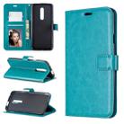 Crazy Horse Texture Horizontal Flip Leather Case for OnePlus 7 Pro, with Holder & Card Slots & Wallet & Photo Frame(Blue) - 1