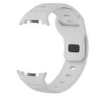 For Samsung Galaxy Watch 8 40mm / 44mm Dots Texture Black Buckle Silicone Watch Band(White) - 3