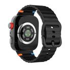 For Huawei Watch Fit 4 Pro / Fit 4 / Fit 3 Wave Texture Stitched Color Buckle Silicone Watch Band(Black) - 1