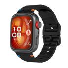 For Huawei Watch Fit 4 Pro / Fit 4 / Fit 3 Wave Texture Stitched Color Buckle Silicone Watch Band(Black) - 2