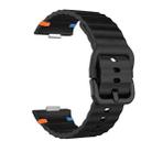 For Huawei Watch Fit 4 Pro / Fit 4 / Fit 3 Wave Texture Stitched Color Buckle Silicone Watch Band(Black) - 3