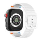 For Huawei Watch Fit 4 Pro / Fit 4 / Fit 3 Wave Texture Stitched Color Buckle Silicone Watch Band(White) - 2