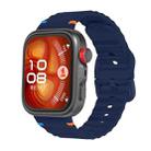 For Huawei Watch Fit 4 Pro / Fit 4 / Fit 3 Wave Texture Stitched Color Buckle Silicone Watch Band(Midnight Blue) - 1