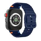 For Huawei Watch Fit 4 Pro / Fit 4 / Fit 3 Wave Texture Stitched Color Buckle Silicone Watch Band(Midnight Blue) - 2