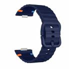 For Huawei Watch Fit 4 Pro / Fit 4 / Fit 3 Wave Texture Stitched Color Buckle Silicone Watch Band(Midnight Blue) - 3