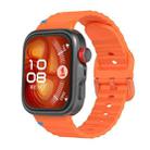 For Huawei Watch Fit 4 Pro / Fit 4 / Fit 3 Wave Texture Stitched Color Buckle Silicone Watch Band(Orange) - 1