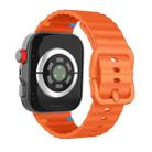 For Huawei Watch Fit 4 Pro / Fit 4 / Fit 3 Wave Texture Stitched Color Buckle Silicone Watch Band(Orange) - 2