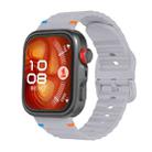 For Huawei Watch Fit 4 Pro / Fit 4 / Fit 3 Wave Texture Stitched Color Buckle Silicone Watch Band(Light Gray) - 1