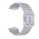 For Huawei Watch Fit 4 Pro / Fit 4 / Fit 3 Wave Texture Stitched Color Buckle Silicone Watch Band(Light Gray) - 3