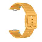 For Huawei Watch Fit 4 Pro / Fit 4 / Fit 3 Wave Texture Stitched Color Buckle Silicone Watch Band(Yellow) - 3