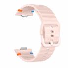 For Huawei Watch Fit 4 Pro / Fit 4 / Fit 3 Wave Texture Stitched Color Buckle Silicone Watch Band(Pink) - 3