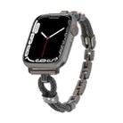 For Apple Watch 46mm / 49mm / 45mm / 44mm Copper Chain Diamonds Metal Watch Band(Black) - 2