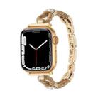 For Apple Watch 46mm / 49mm / 45mm / 44mm Copper Chain Diamonds Metal Watch Band(Gold) - 1