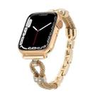For Apple Watch 46mm / 49mm / 45mm / 44mm Copper Chain Diamonds Metal Watch Band(Gold) - 2