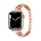 For Apple Watch 46mm / 49mm / 45mm / 44mm Copper Chain Diamonds Metal Watch Band(Rose Gold) - 1