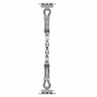 For Apple Watch 42mm / 41mm / 40mm / 38mm Copper Chain Diamonds Metal Watch Band(Silver) - 3