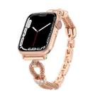 For Apple Watch 42mm / 41mm / 40mm / 38mm Copper Chain Diamonds Metal Watch Band(Rose Gold) - 2