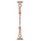 For Apple Watch 42mm / 41mm / 40mm / 38mm Copper Chain Diamonds Metal Watch Band(Rose Gold) - 3