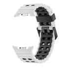 For Samsung Galaxy Watch 8 40 / 44mm Ocean Style Quick Release Buckle Two Color Silicone Watch Band(White Black) - 2
