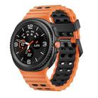 For Samsung Galaxy Watch 8 40 / 44mm Ocean Style Quick Release Buckle Two Color Silicone Watch Band(Orange Black) - 1