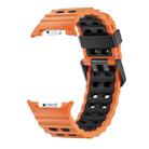 For Samsung Galaxy Watch 8 40 / 44mm Ocean Style Quick Release Buckle Two Color Silicone Watch Band(Orange Black) - 2
