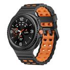 For Samsung Galaxy Watch 8 40 / 44mm Ocean Style Quick Release Buckle Two Color Silicone Watch Band(Black Orange) - 1