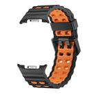 For Samsung Galaxy Watch 8 40 / 44mm Ocean Style Quick Release Buckle Two Color Silicone Watch Band(Black Orange) - 2