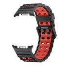 For Samsung Galaxy Watch 8 40 / 44mm Ocean Style Quick Release Buckle Two Color Silicone Watch Band(Black Red) - 2