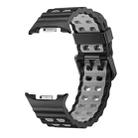 For Samsung Galaxy Watch 8 40 / 44mm Ocean Style Quick Release Buckle Two Color Silicone Watch Band(Black Gray) - 2