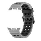 For Samsung Galaxy Watch 8 40 / 44mm Ocean Style Quick Release Buckle Two Color Silicone Watch Band(Gray Black) - 2