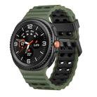 For Samsung Galaxy Watch 8 40 / 44mm Ocean Style Quick Release Buckle Two Color Silicone Watch Band(Army Green Black) - 1
