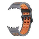 For Samsung Galaxy Watch 8 40 / 44mm Ocean Style Quick Release Buckle Two Color Silicone Watch Band(Space Grey Orange) - 2