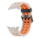 For Samsung Galaxy Watch 8 40 / 44mm Ocean Style Quick Release Buckle Two Color Silicone Watch Band(Starlight Orange) - 2