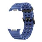 For Samsung Galaxy Watch 8 40 / 44mm Ocean Style Quick Release Buckle Solid Color Silicone Watch Band(Sapphire Blue) - 2