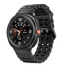 For Samsung Galaxy Watch 8 40 / 44mm Ocean Style Quick Release Buckle Solid Color Silicone Watch Band(Black) - 1