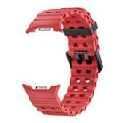 For Samsung Galaxy Watch 8 40 / 44mm Ocean Style Quick Release Buckle Solid Color Silicone Watch Band(Red) - 2
