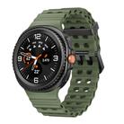For Samsung Galaxy Watch 8 40 / 44mm Ocean Style Quick Release Buckle Solid Color Silicone Watch Band(Army Green) - 1