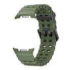 For Samsung Galaxy Watch 8 40 / 44mm Ocean Style Quick Release Buckle Solid Color Silicone Watch Band(Army Green) - 2