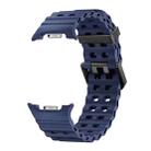 For Samsung Galaxy Watch 8 40 / 44mm Ocean Style Quick Release Buckle Solid Color Silicone Watch Band(Midnight Blue) - 2