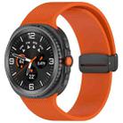 For Samsung Galaxy Watch8 / Watch8 Classic Small Plaid Texture Magnetic Buckle Silicone Watch Band(Orange) - 1
