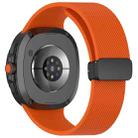 For Samsung Galaxy Watch8 / Watch8 Classic Small Plaid Texture Magnetic Buckle Silicone Watch Band(Orange) - 2