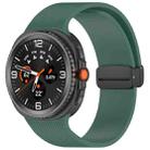 For Samsung Galaxy Watch8 / Watch8 Classic Small Plaid Texture Magnetic Buckle Silicone Watch Band(Dark Green) - 1